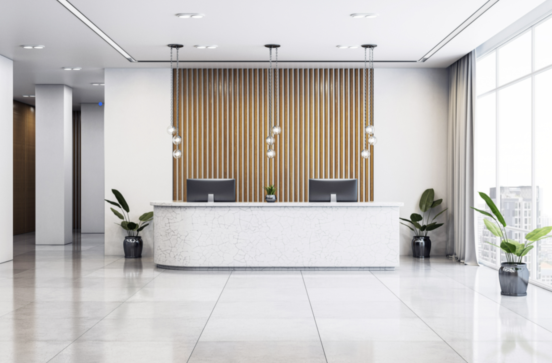 Modern office reception area