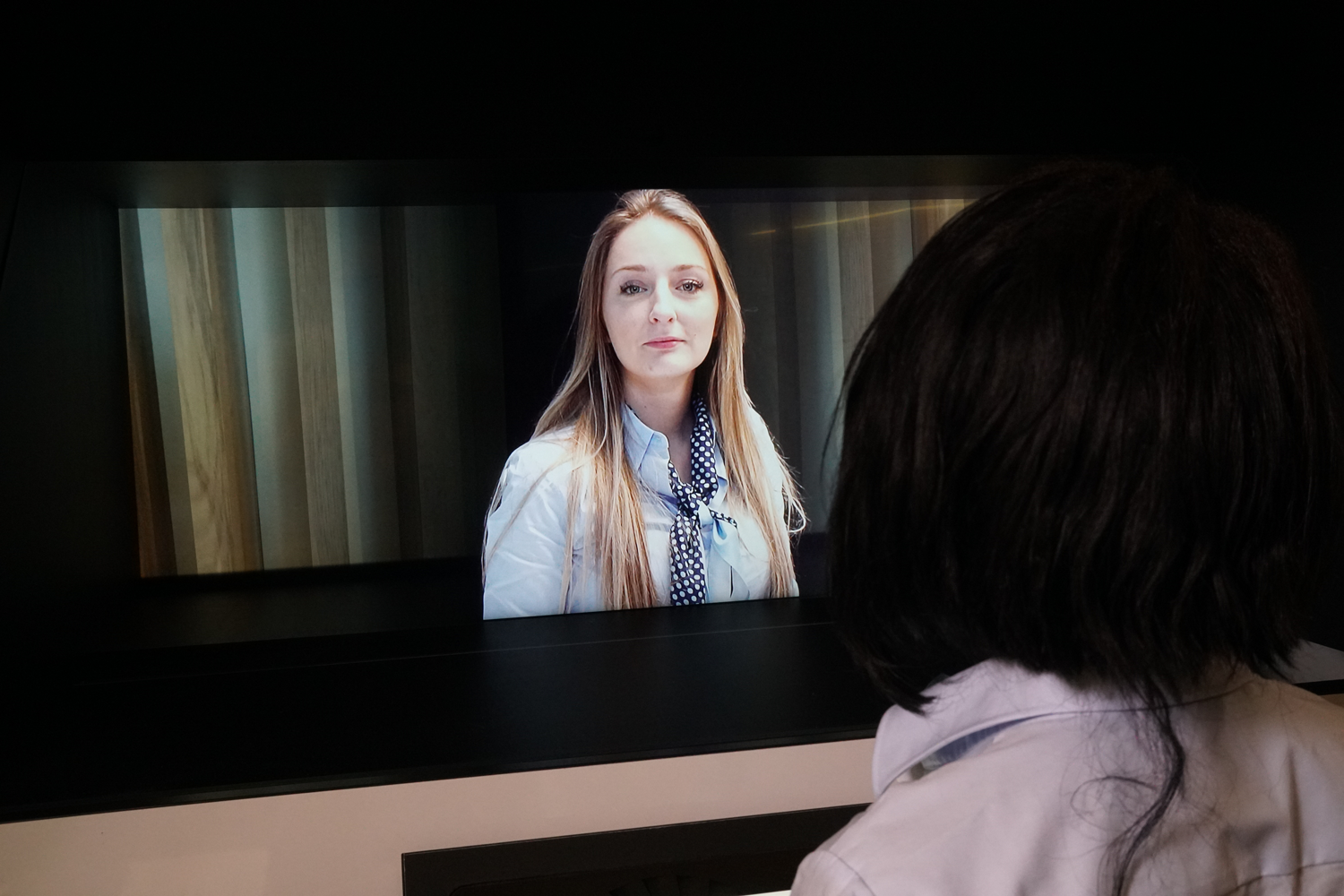 Teleportel digital reception with a screen for video reception and visitor management.