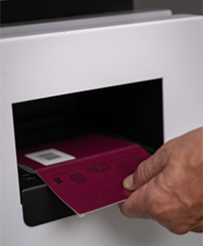 Integrated eID scanner for digital reception kiosks