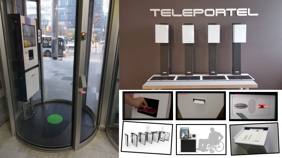Secure building entrance with reception and access control integration