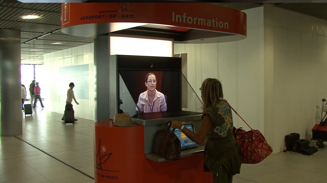 Teleportel Kiosk at Paris Charles de Gaulle Airport | Live Remote Passenger Assistance