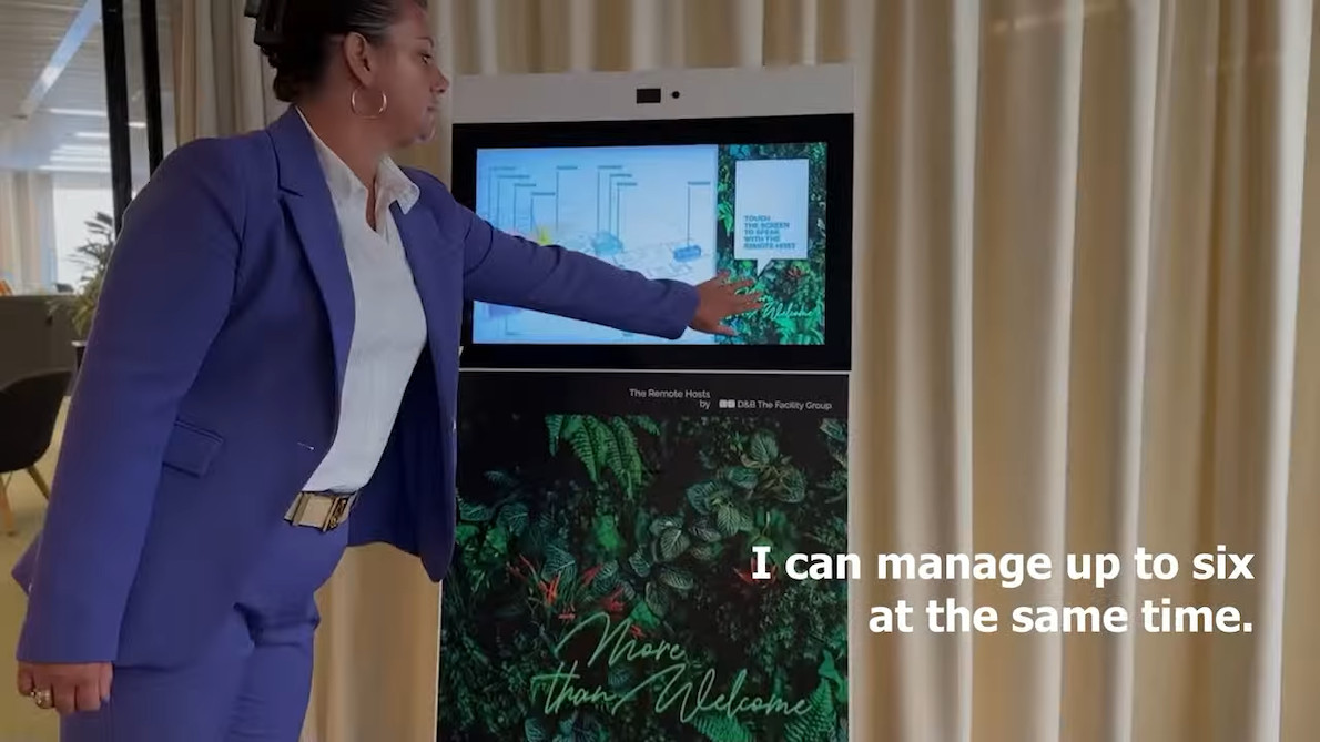Teleportel kiosk in a professional environment