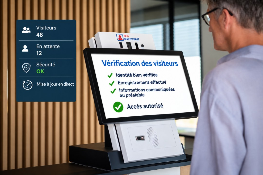 Borne d’accueil intelligente pour la gestion des visiteurs et le contrôle d’accès en entreprise